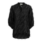 Soaked in Luxury Elegant Svart V-Ringad Blus Black, Dam