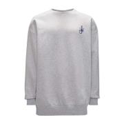 JW Anderson Ekologisk Bomull Logo Sweatshirt Gray, Herr