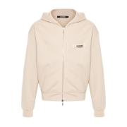 Jacquemus Zip-Up Hoodie Beige, Herr