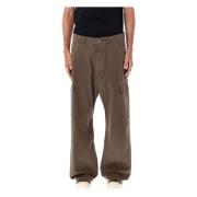 Rick Owens Cargo Byxor Wide-Leg Bomull Brown, Herr