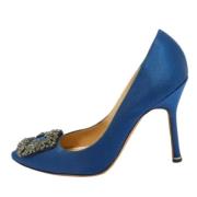 Manolo Blahnik Pre-owned Pre-owned Mocka klackskor Blue, Dam