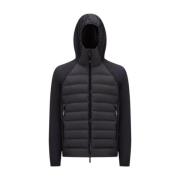 Moncler Svart Dunjacka Micro Ripstop Huva Black, Herr