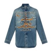 Y/Project Denim skjorta med logotyp Blue, Herr