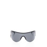 Acne Studios Hjärtformad Svart Metall Solglasögon Black, Unisex