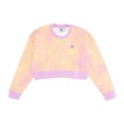 Adidas Bliss Lilac Cropped Lättvikts Crew Neck Sweatshirt Yellow, Dam