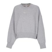 Nike Tröja med rund halsringning, Cropped, Phoenix Fleece Gray, Dam