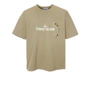 Stone Island Jersey T-shirt med Logo Print Beige, Herr