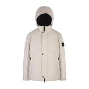 Stone Island Vit Huva Jacka Micro Twill White, Herr