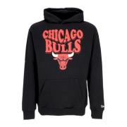 New Era Chicago Bulls Script Hoodie Svart/Röd Black, Herr