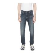 Tommy Jeans Blå Slim Fit Broderade Jeans Blue, Herr