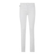 Love Moschino Vit Klassiska Bomulls Jeans White, Dam