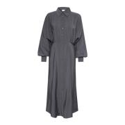 Kaffe Elegant Shirt Dress Black Oyster Black, Dam