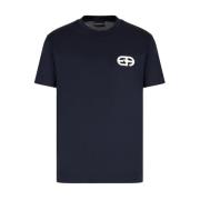 Emporio Armani Kortärmad Logo Broderad T-shirt Blue, Herr