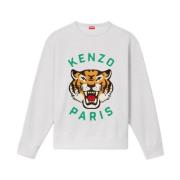 Kenzo Lucky Tiger Broderad Sweatshirt Gray, Herr