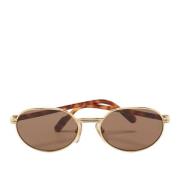 Cartier Vintage Pre-owned Acetat solglasgon Brown, Dam