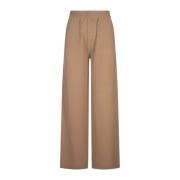 Msgm Bruna Breda Stickade Byxor Brown, Dam