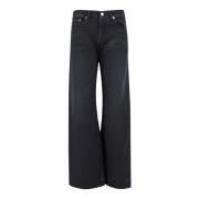 Armarium Svart Denim Wide Leg Jeans Black, Dam