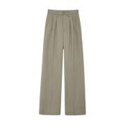 Anine Bing Flared Wool Tailored Trousers Green, Dam