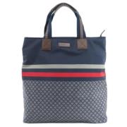 Gucci Vintage Pre-owned Nylon totevskor Blue, Dam