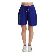 Dsquared2 Logo Sweatshorts High Waist Blå Bomull Blue, Herr