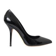 Dolce & Gabbana Svart Patentläder Stiletto Pumps Black, Dam