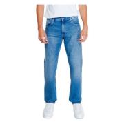 Calvin Klein Jeans Blå Plain Herr Jeans Dragkedja Knapp Blue, Herr