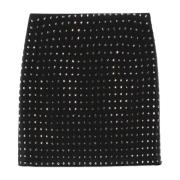 Sportmax Svart Strass Geometrisk Kjol Black, Dam