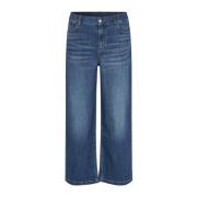 Masai Basic Denim Wide Leg Jeans Blue, Dam