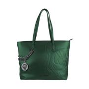 Plein Sport Chic Mörkgrön Eco-Läder Shopper Green, Dam