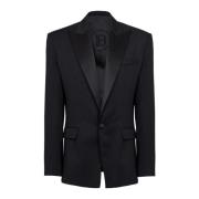 Balmain 1-knapp kräppjacka Black, Dam