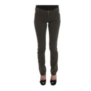 Costume National Grön Slim Fit Jeans med Stretch Green, Dam