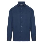 Corneliani Bomull Twill Skjorta Made in Italy Blue, Herr