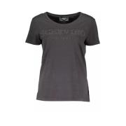 Ermanno Scervino Elegant T-shirt med broderat logotyp och kontrasteran...