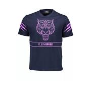 Plein Sport Tryckt T-shirt med rund hals och kontrastdetaljer Blue, He...