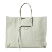 Balenciaga Elegant Pythonläder Toteväska White, Dam