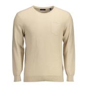 Gant Elegant Beige Tröja med Broderi Beige, Herr