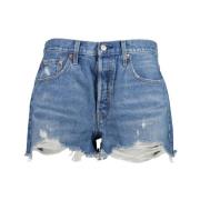 Levi's Vintage 501 Denim Shorts med Distressed Look Blue, Dam