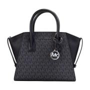 Michael Kors Avril Small Top Zip Satchel Axelväska Black, Dam