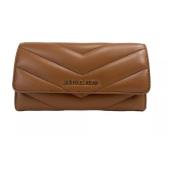 Michael Kors Quiltad Tri-Fold Läder Plånbok Brun Brown, Dam