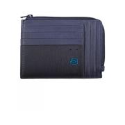 Piquadro Elegant blått läderkortfodral med RFID-blockerare Blue, Herr