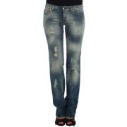 Roberto Cavalli Låg Midja Slim Ben Denim Jeans Blue, Dam