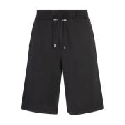 Balmain Svarta Bermuda Shorts Vintage Broderi Black, Herr