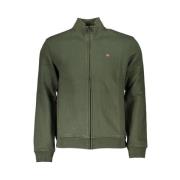 Napapijri Grön Fleece Sweatshirt med Dragkedja Green, Herr