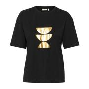 InWear Metallic Print T-shirt Svart Black, Dam