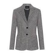 Kiton Herringbone Cashmere Blazer Black, Dam