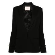 Twinset Elegant Svart Blazer Black, Dam