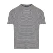 Emporio Armani Randig Bomullsblandad T-shirt Blue, Herr