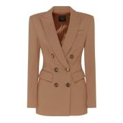 PINKO Brun Dubbelknäppt Blazer med Fickor Brown, Dam