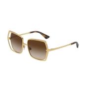 Dolce & Gabbana Guld Brun Gradient Solglasögon Dg2306 Yellow, Unisex