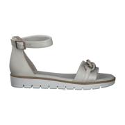 Marco Tozzi Beige Platta Sandaler för Kvinnor Gray, Dam